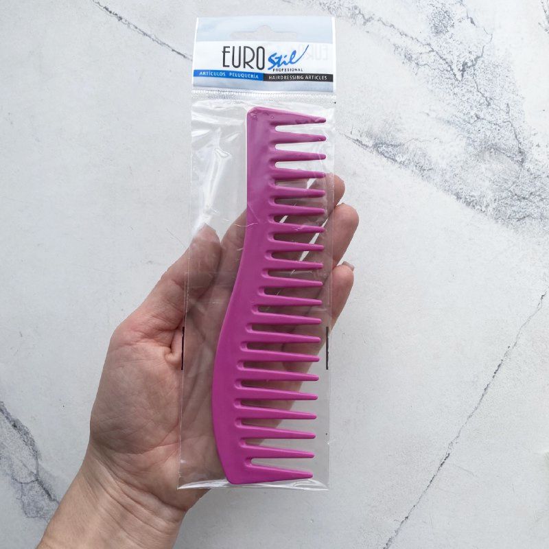EUROstil Combined comb for fuchsia hairstyle modeling