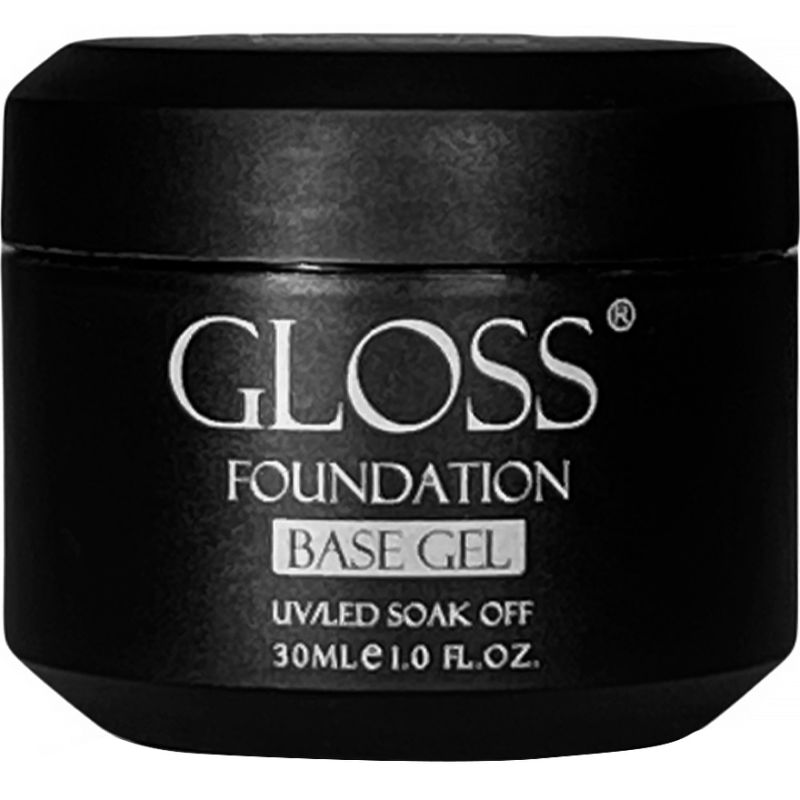 Gloss Foundation Base - rubber base for gel polish without a brush, 30 ml