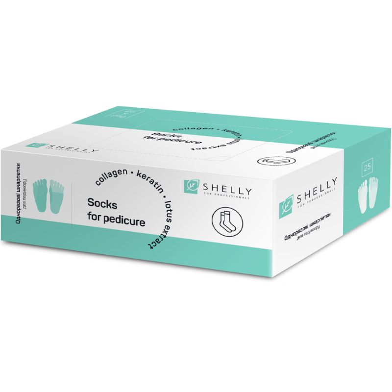 Shelly Pedicure Socks Set with Emulsion, 25 Pairs