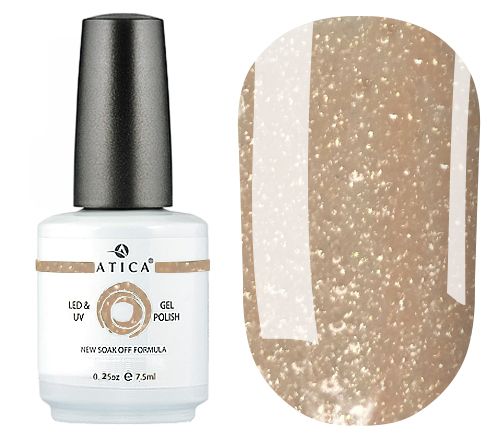 Atica GPM217 Fervor gel varnish (peach with glitter), 7.5 ml
