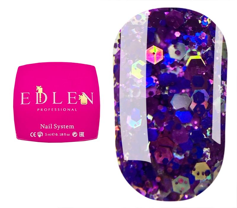 Edlen Gel nail polish Disco Glitter No. 05, 5 ml