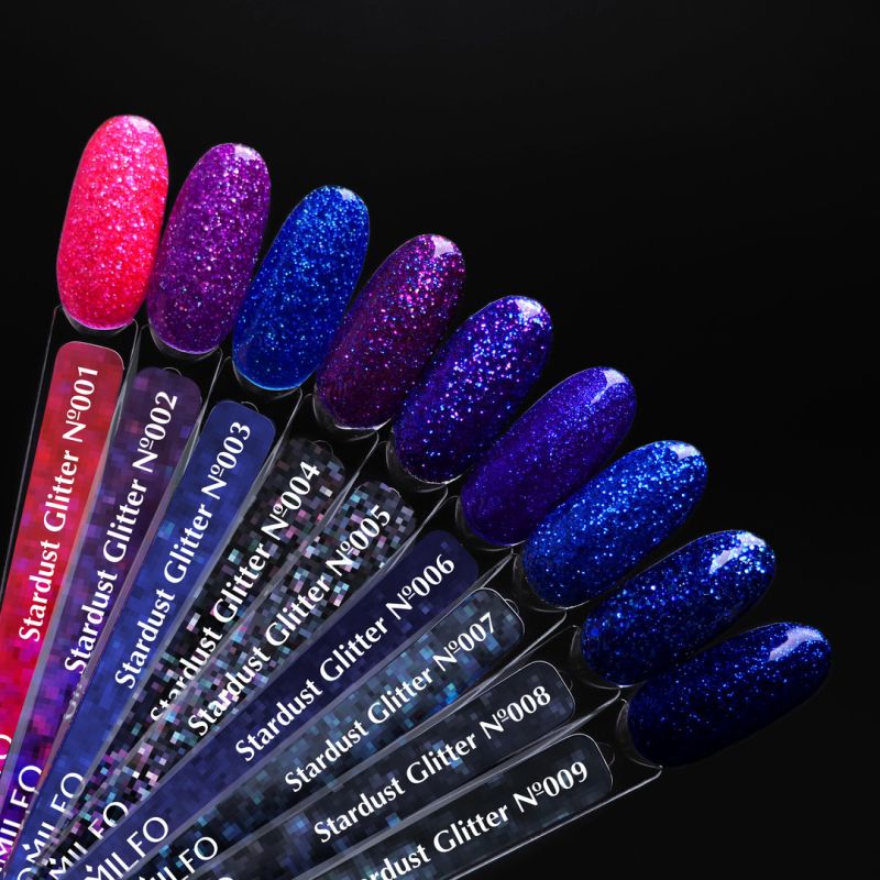 Гель-лак Komilfo Stardust Glitter 006 (синий с мелкими блестками), 8 мл