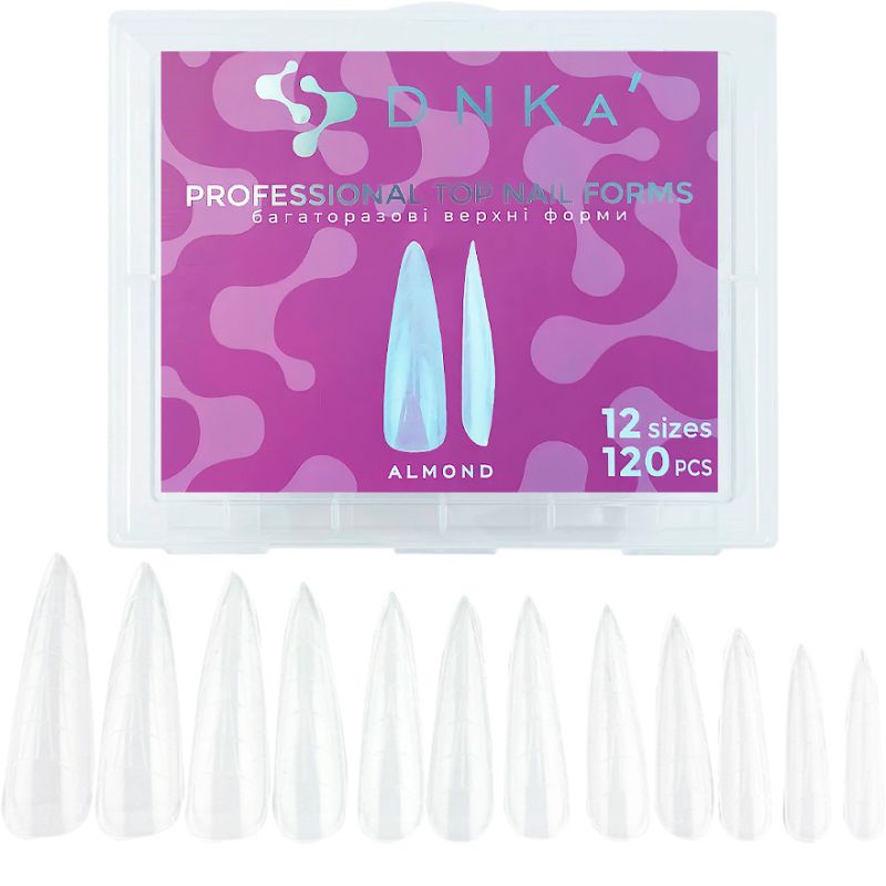DNKa Top molds for modeling Top Nail Forms Almond, 120 pcs