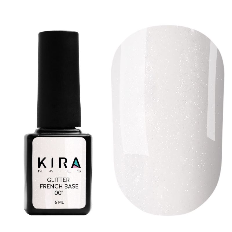 Kira Nails База для нігтів Glitter French Base 001, 6 мл
