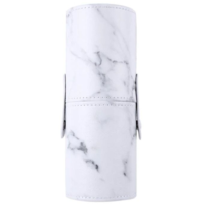 Brush storage tube white (marble), length 23 cm