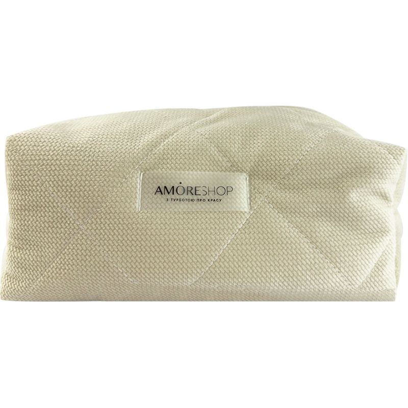Amoreshop косметичка Микровельвет размер M, бежевая