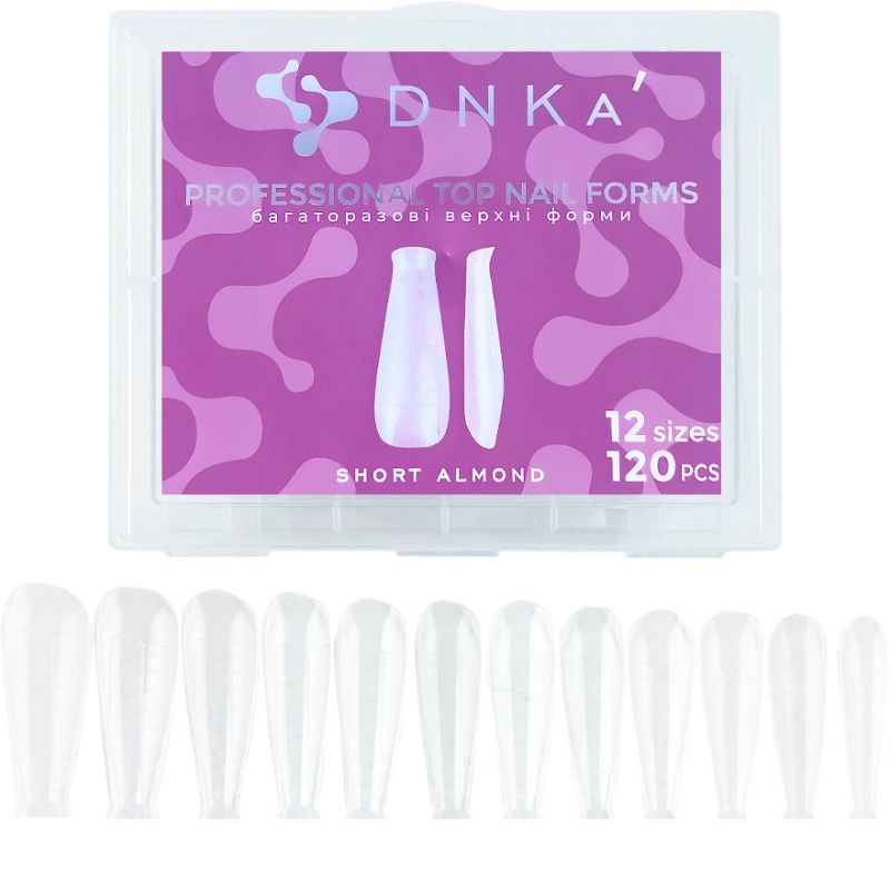 DNKa Top forms for modeling Top Nail Forms Short Almond, 120 pcs
