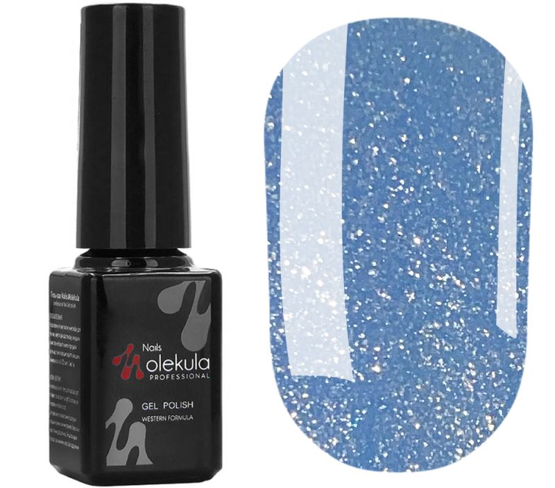 Gel polish Molekula No. 144 (blue, with mica), 6 ml
