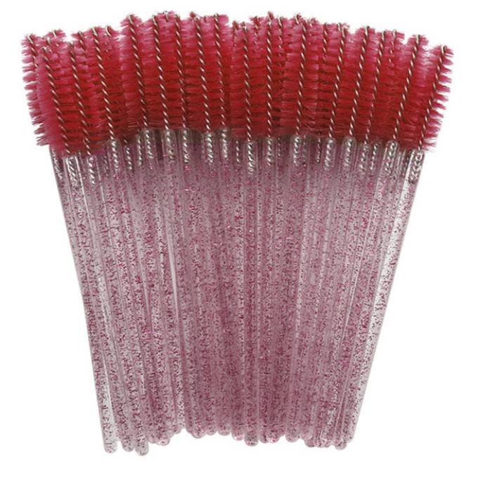 nylon - 50 pcs - red on a transparent base with red sequins