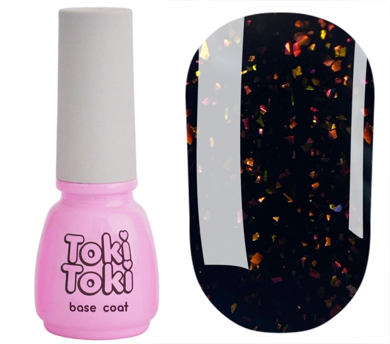 Toki Toki Nail base Stars Base SB15 (black with gold leaf), 5 ml