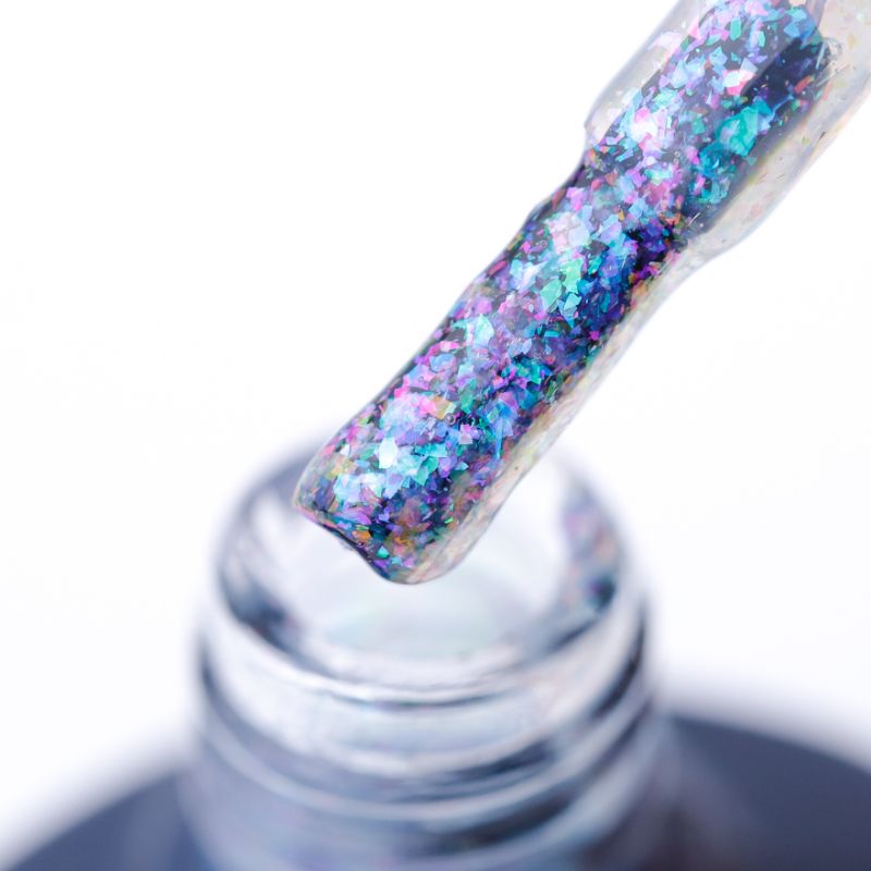 Гель-лак NUB 145 Hollywood Jewel (напівпрозорий з голографічними блискітками), 8 мл