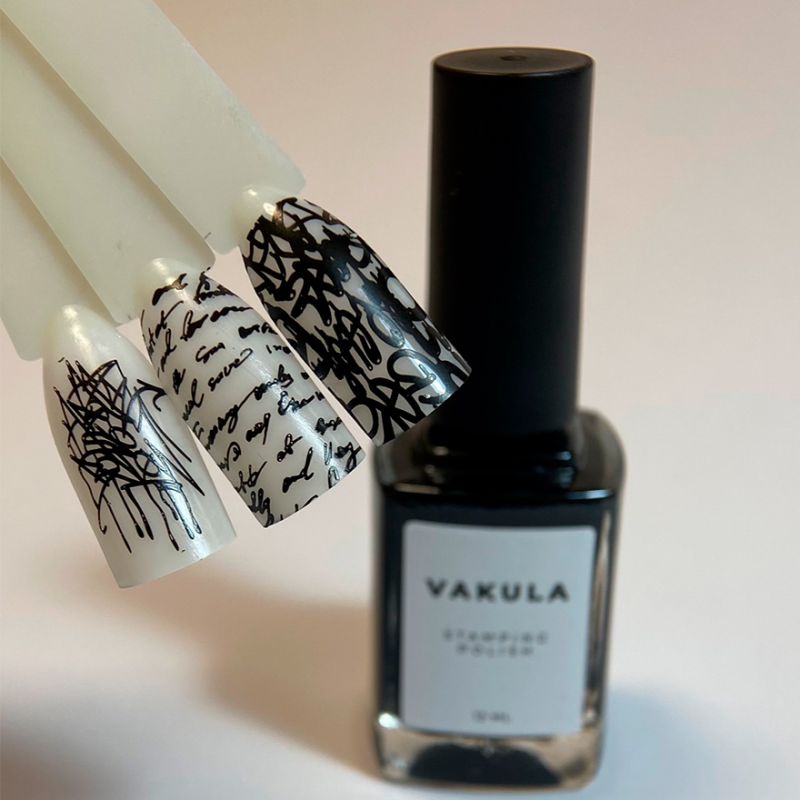 Vakula Nails Лак для стемпинга №02 черный, 8 мл