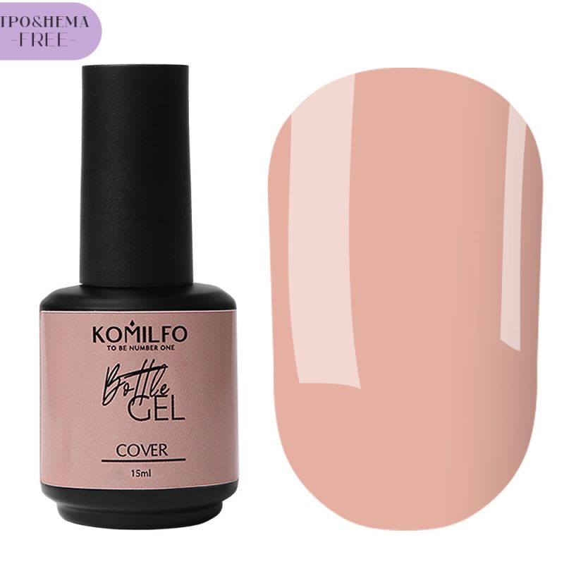 Komilfo Bottle Gel Cover HEMA/TPO free, жидкий гель для ногтей, 15 мл