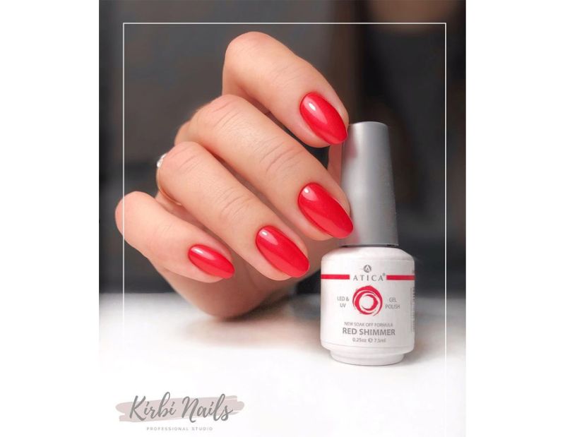 Gel polish Atica Red Shimmer GPM09 (red, with shimmer), 7.5 ml