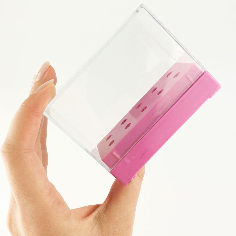 Cutter box with lid for 10 pcs, pink