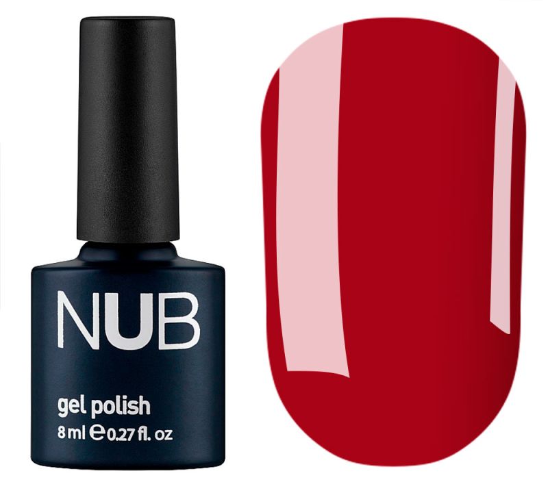 NUB 138 Casual Red gel varnish (dark red, enamel), 8 ml
