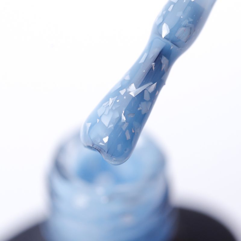Valeri Nail Base Potal Base 055 (light blue with silver leaf), 12 ml