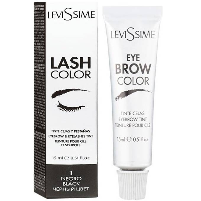 LeviSsime Lash Color Black - краска для бровей и ресниц черная №1, 15 мл