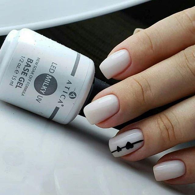 Atica rubber camouflage base for Milky gel polish (milk), 15 ml