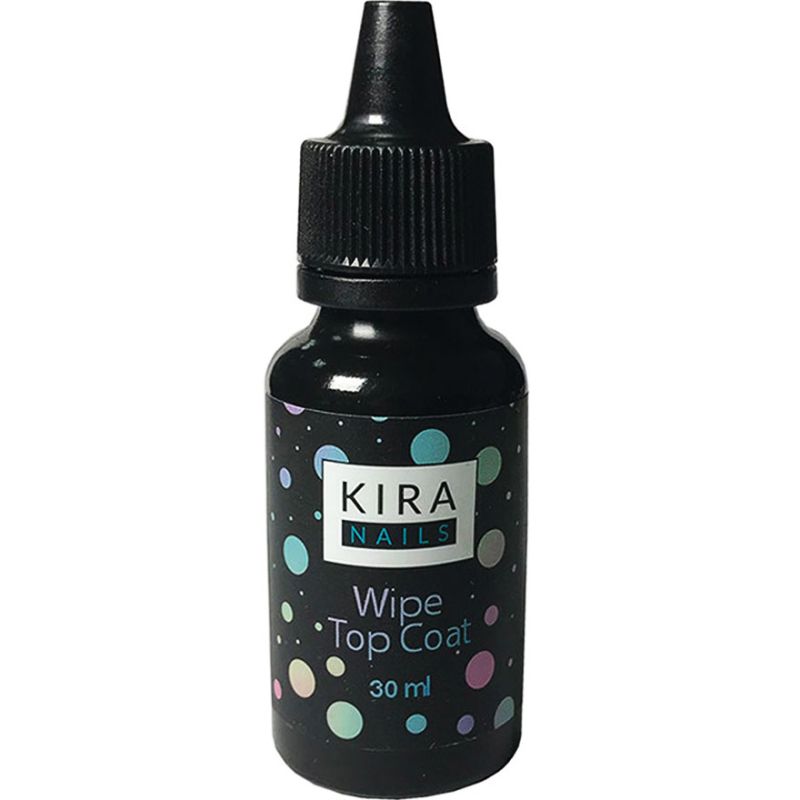 Kira Nails Wipe Top Coat - gel polish fixer with a sticky layer, no brush, 30 ml
