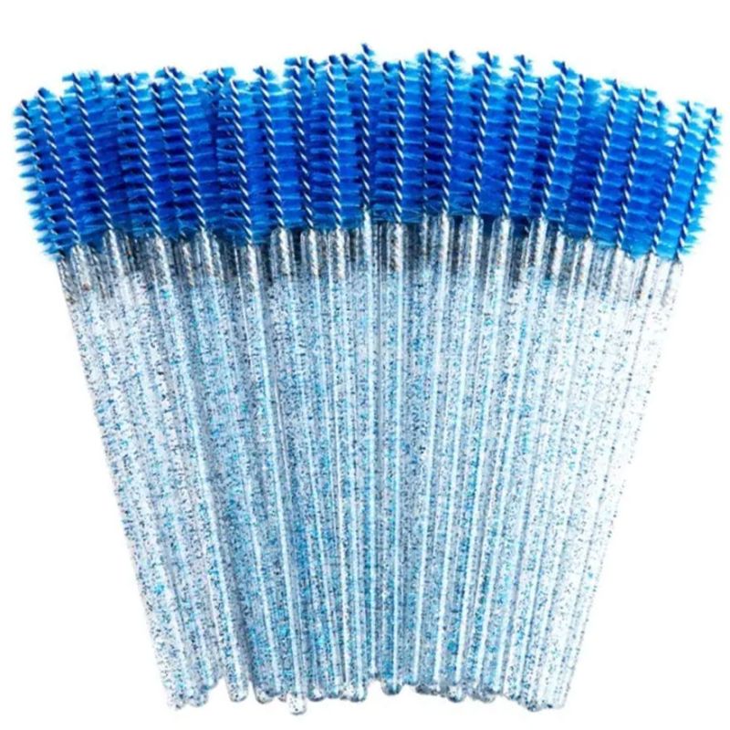 nylon - 50 pcs - blue on a transparent base with blue sparkles
