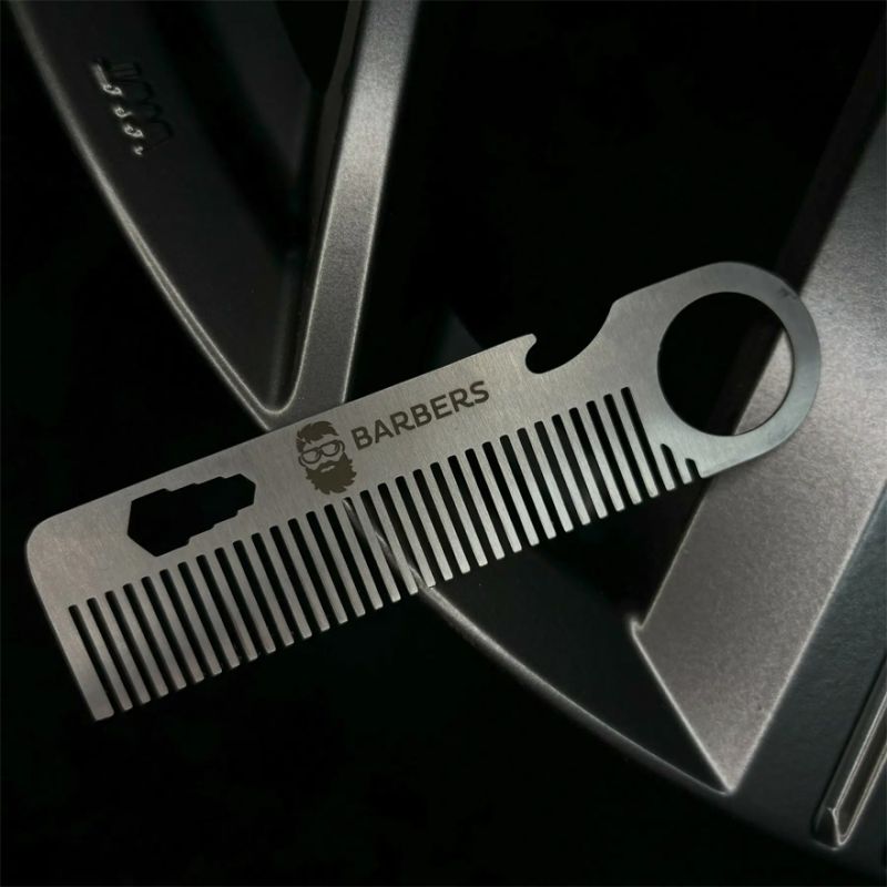 BARBERS Расческа металлическая для бороды и волос Metal Comb