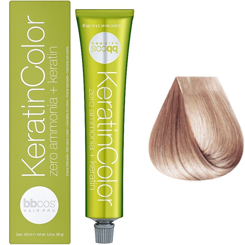 Bbcos Keratin Color Крем-краска для волос 9/26 блондин очень светлый розовый, 100 мл