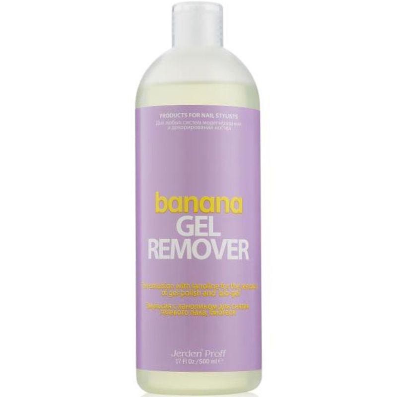 Jerden Proff Gel Remover emulsion for removing gel polish and biogel, Banana, 500 ml