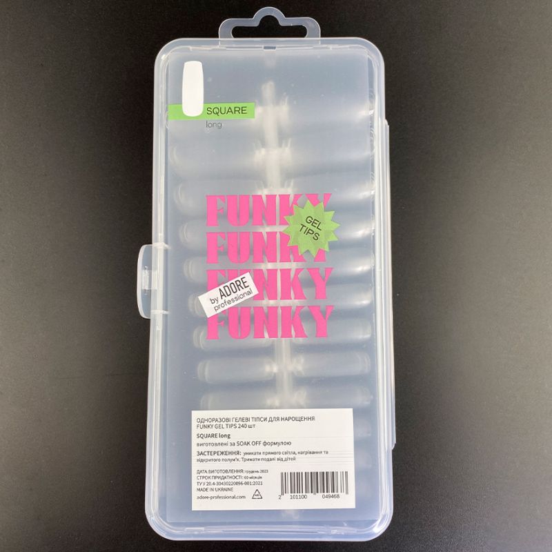 ADORE Gel tips Funky Gel Tips SQUARE long