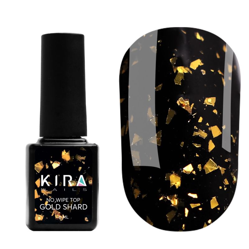 Kira Nails No Wipe Top Gold Shard - 6 ml