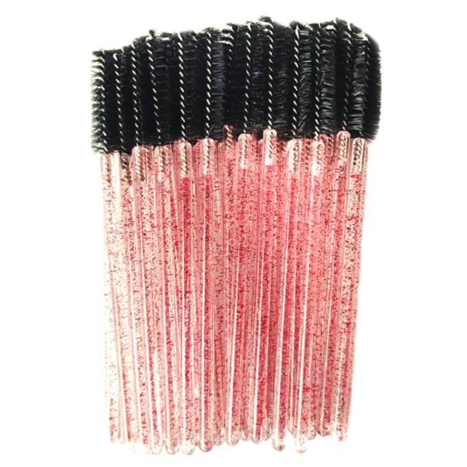 nylon - 50 pcs - black on a transparent base with red sequins