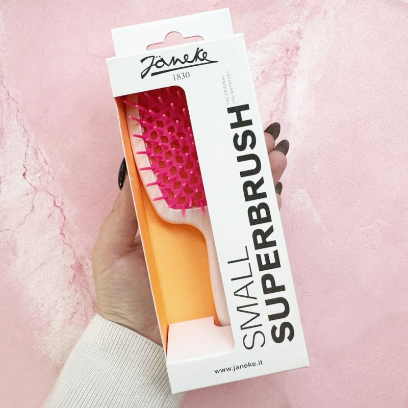 Janeke Superbrush Small Hairbrush White Fuchsia