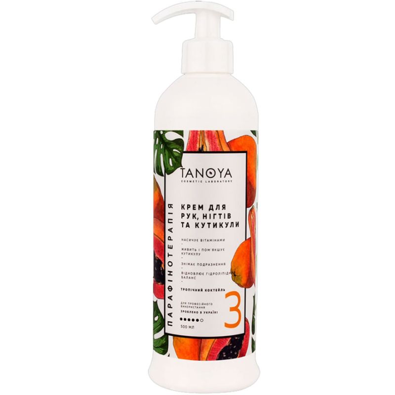 Tanoya Hand, Nail & Cuticle Cream, Tropical Cocktail, 500 ml
