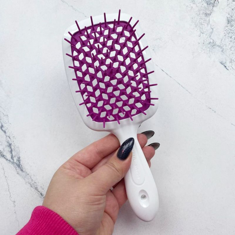 Janeke Superbrush Hairbrush White with purple