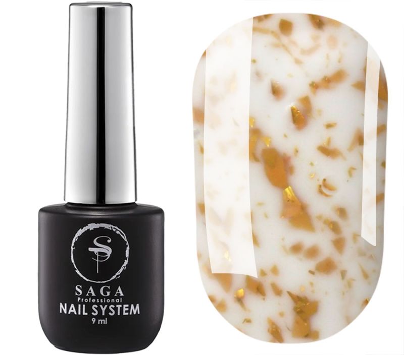 SAGA professional LEAF BASE 4 (milky with gold leaf), 8 ml