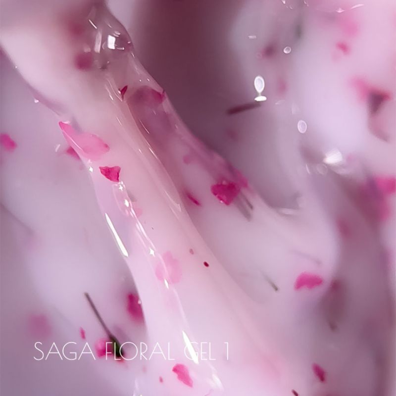 SAGA гель для ногтей цветочный professional Liquid Floral gel 01, 15 мл