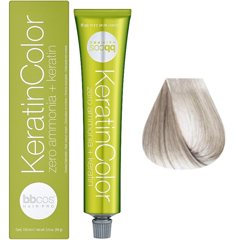Bbcos Keratin Color Крем-краска для волос 10/21 блондин экстра светлый фиолетовый пепельный, 100 мл