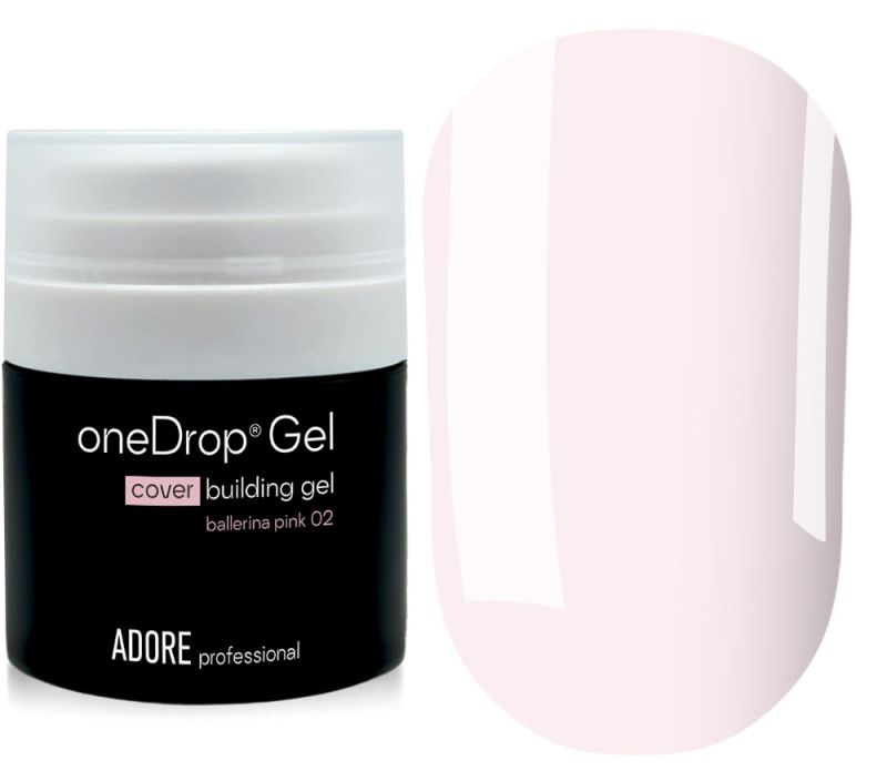 ADORE Гель для наращивания One Drop Gel №02, 30 мл (с вакуумной помпой)