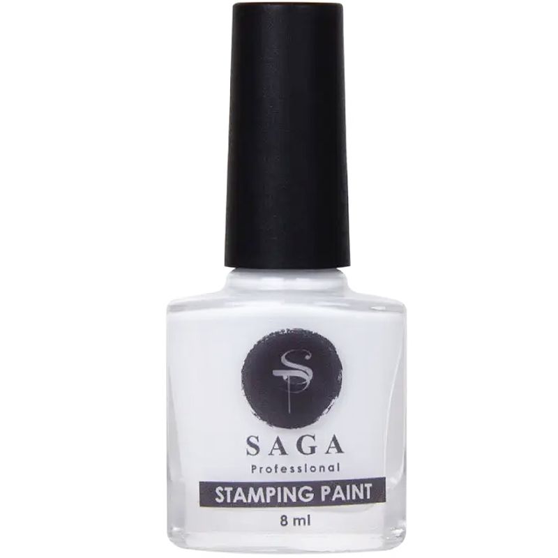SAGA professional lacquer for stamping 2 (white, enamel), 8 ml