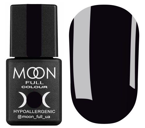 Гель-лак MOON FULL color Gel polish №188 (глубокий черный, эмаль), 8 мл