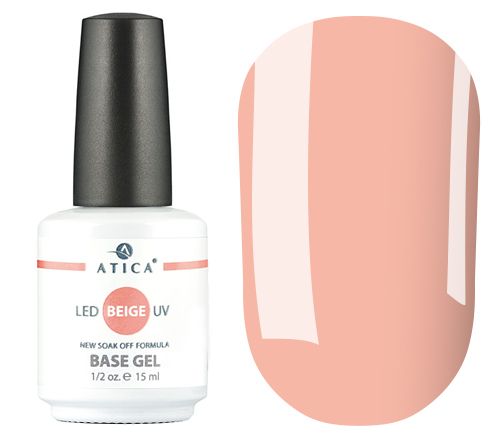Atica rubber camouflage base for Beige gel polish (beige), 15 ml