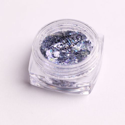 Komilfo sequins MIX chameleon 003, mix sizes, (silver / blue / purple), 1.5 g