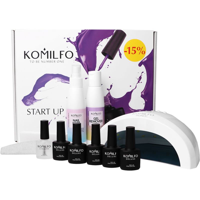 Komilfo set for gel polish coating "Start Up I" (with lamp)