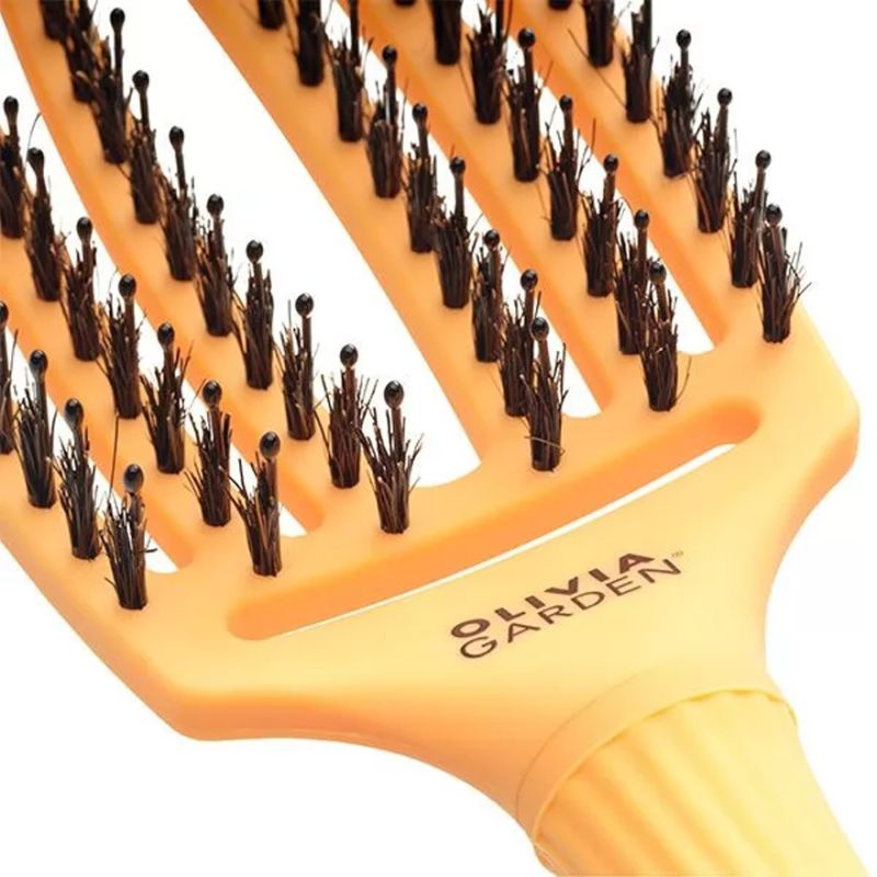 Olivia Garden Massage Brush Natural Bristle Finger Brush Combo Juicy