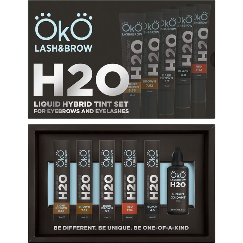 OKO Набор красок для бровей и ресниц Liquid Hybrid Tint H2O с окислителем