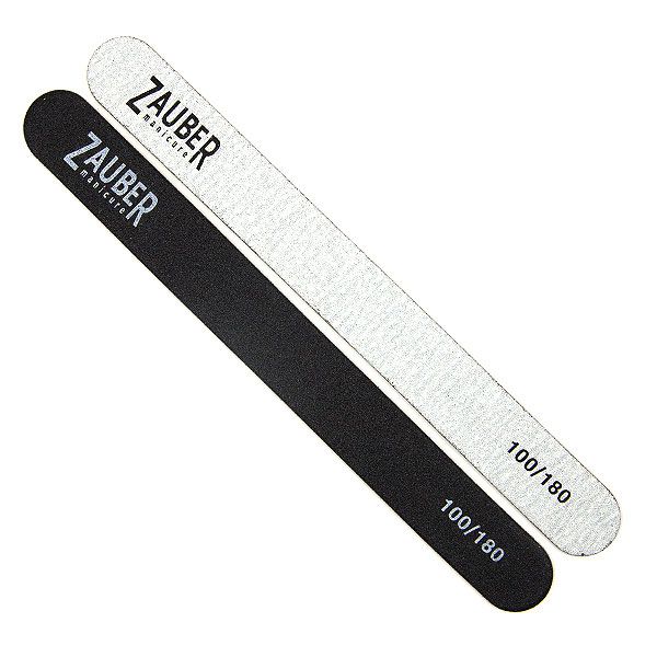 Zauber files straight narrow 100/180 for natural and artificial nails, 2 pcs. packaged