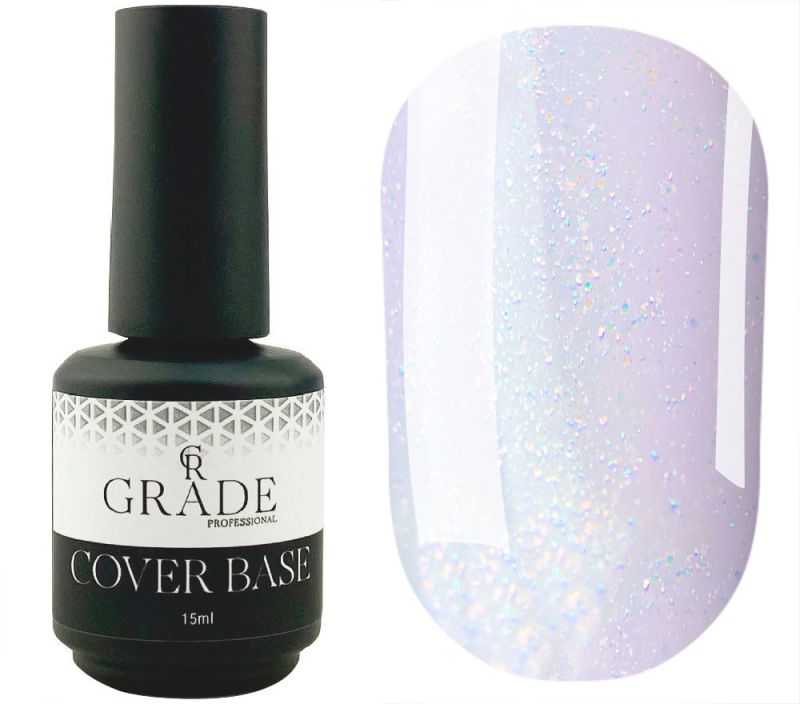 Grade Nail base Shine Base 38 (lilac with glitter), 15 ml