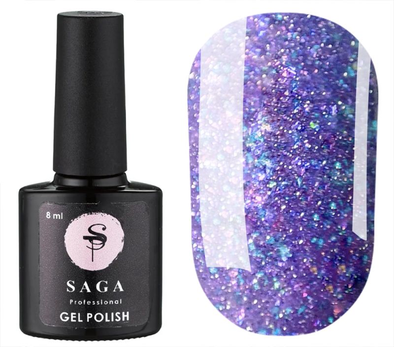 SAGA professional Гель-лак Fiery gel 18 (темно-синий с микроблеском, светоотражающий), 8 мл