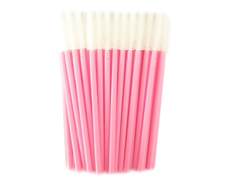 silicone - 50 pcs - white on pink base