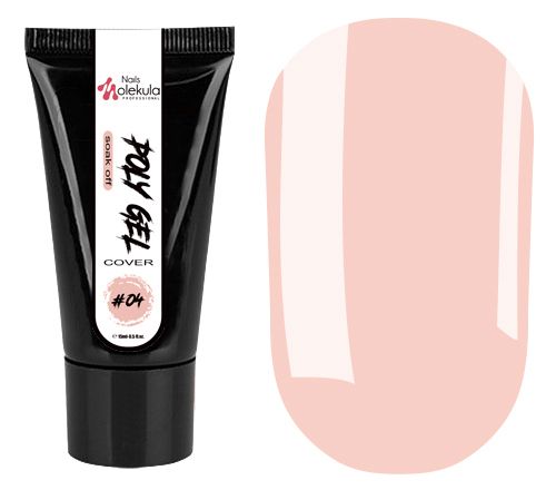 Molekula Poly Gel No. 04 Cover - Polygel, beige-pink, translucent, 15 ml